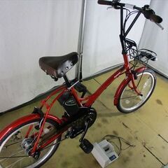 B562★整備済み　中古電動自転車　パナソニック　シュガードロップ　3.1Ah　レッド★【20インチ】の画像