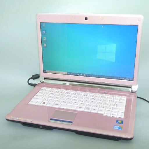 中古美品 ピンク ノートパソコン 高速SSD 14型ワイド FUJITSU 富士通 LH700/3B Core i3 4GB DVDRW 無線 webカメラ Windows10 Office
