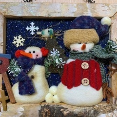 クリスマス⭐︎スノーマン⭐︎雪だるま　壁掛けの画像