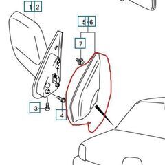 ジムニーJB23W　助手席ドアミラーガーニッシュ　事故車修理等にの画像