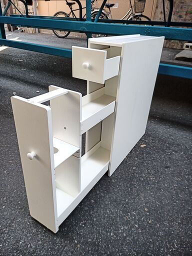 小家具（白）清掃済【サイズ】奥行50･横幅14･高さ58・傷汚れ無