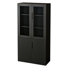 Hスチールキャビネット【アバクス／ブラック色】オフィス 棚 ロッ...