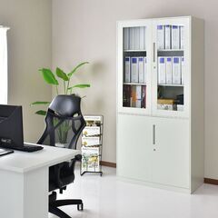 Hスチールキャビネット【アバクス／ブラック色】オフィス 棚 ロッカー 鍵付き スチール キャビネット 訳あり B品 要組立品※定価22,990円の画像