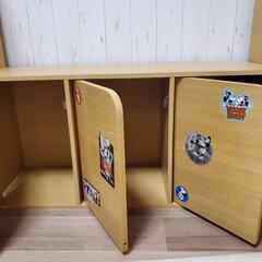 カラーボックス(ナチュラル)扉付きの画像