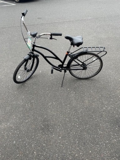 【お値下げ中！！】★249　EASY　自転車　ビーチクルーザー　ノーパンクタイヤ　黒　【リサイクルマート鹿児島宇宿店】