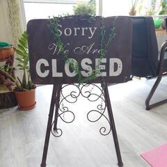OPEN、CLOSED 立て看板　鉄製　アンティーク加工の画像