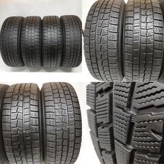 プリウス等ダンロップ195/65/15スタッドレスタイヤ 4本ホイールセット DUNLOP プリウス プレミオ 195/65R15 格安 中古 スタッドレス
