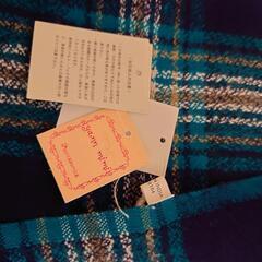 【お値下げしました】ストール　大判　紺☓緑　未使用の画像