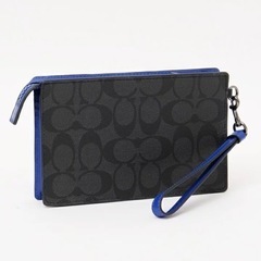  コーチ COACH クラッチバッグ ブラック×グレー×ブルー の画像