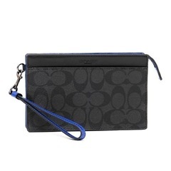  コーチ COACH クラッチバッグ ブラック×グレー×ブルー 
