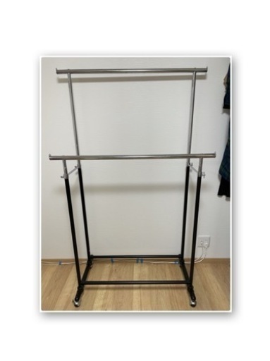 スチール製　耐荷重180kg　ハンガーラック　ダブル　パイプハンガー　高耐荷重タイプ