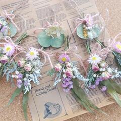 手作りドライフラワーガーランドの画像