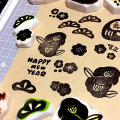 ★消しゴムはんこで年賀状作りワークショップ★の画像