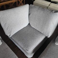 NOYES　グレー布張り　コーナーソファー３点セット『良品中古』 　【リサイクルショップサルフ】の画像