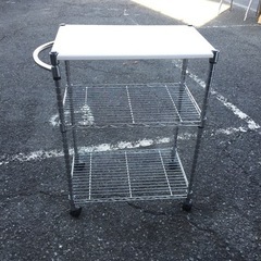 ★状態良好★木目調キッチンワゴン 