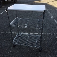 ★状態良好★木目調キッチンワゴン の画像