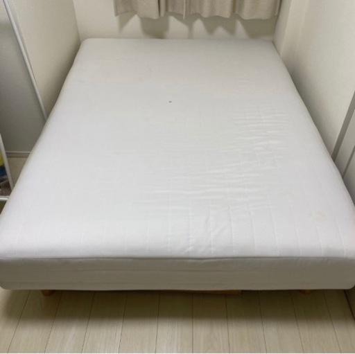 無印良品 MUJI セミダブルベッド + ベッド下の木製収納ケース二つ