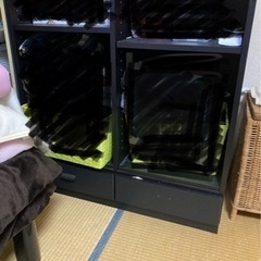 無料　ブラック　収納棚　引き出し付き