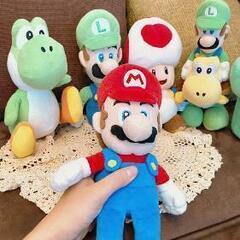 スーパーマリオ  ぬいぐるみセット✩.*˚今なら、ビッグヨッシー＆キーホルダー付き。の画像