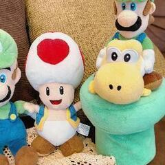 スーパーマリオ  ぬいぐるみセット✩.*˚今なら、ビッグヨッシー＆キーホルダー付き。の画像