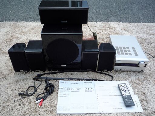 ☆オンキョー ONKYO BASE-V20HD+D-108C+D-11M 2.1ch→5.1chシアターパッケージ◆大迫力サウンドが楽しめる