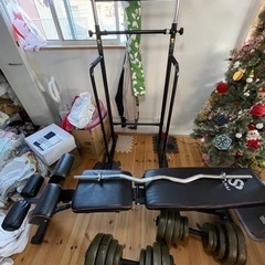 ダンベル35キロ＋ベンチ＋EZバー＋チンニングマシン