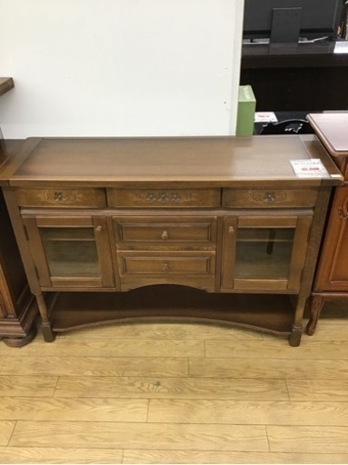 KK-75【ご来店頂ける方限定】近藤工芸　北海道旭川　楢材サイドキャビネット