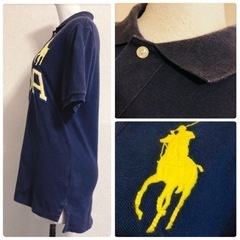 ꒰POLO by Ralph Lauren꒱海外製ビッグポニーポロシャツ濃紺半袖の画像