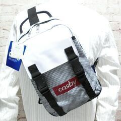 【八戸新井田郵便局で販売中！】cosby コスビー ワンショルダー ボディバッグ メッシュポケット 斜め掛け ホワイトの画像