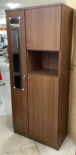 中村敬木工 シューズボックス  玄関収納 ハイタイプ BR  ミラー付 75シューズBOXディープ(H)BR【ユーズドユーズ名古屋天白店】 J1235