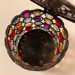 【輸入雑貨】アンティーク調 ステンドグラス風 (ランタン/小物入れ) 2点セット お洒落の画像