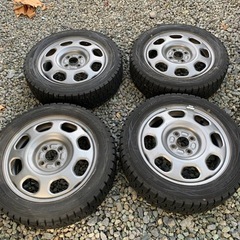 スズキ 純正 ハスラー スチールホイール + スタッドレスセット 15×4.5J 4H-100 165/60R15 中古品の画像