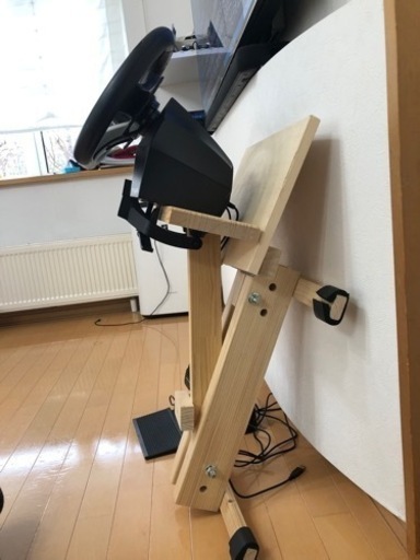 HORI ハンコン　RWA レーシングホイールアペックス、自作スタンド付き