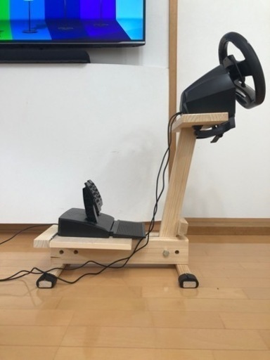 HORI ハンコン　RWA レーシングホイールアペックス、自作スタンド付き