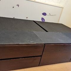 収納付きベッドフレーム　セミダブル　引取限定の画像