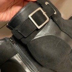 ショートブーツ　スエード　23 23.5 used 中古　黒　ヒール　秋冬　脚長の画像