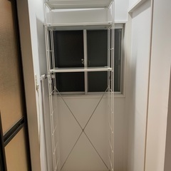 【美品】【近隣送料無料】MUJI 無印良品 スチールユニットシェルフ 3段 55×25×175cm ホワイト 白 ランドリーラック 食器棚 本棚 小物棚 レンジラック トースターラック の画像