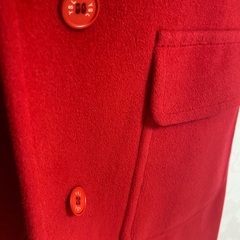 値下げ【イヴサンローラン】赤コート Yves Saint Laurent コート ステンカラーコート フード付き  アンゴラ ウール アウター 古着 36(M相当) レッドの画像
