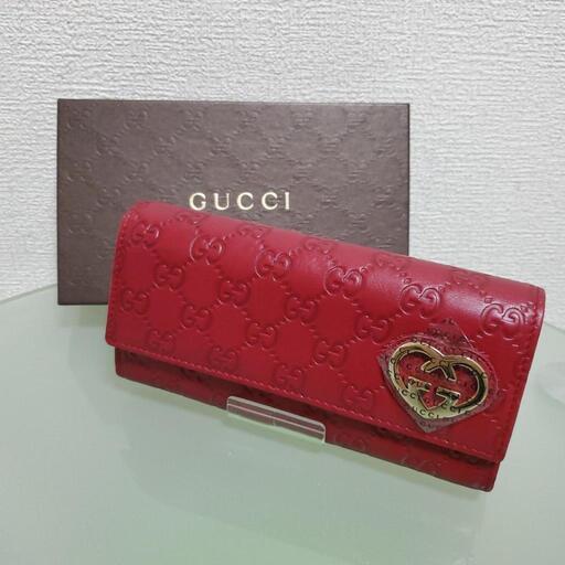 GUCCI グッチ グッチシマ GG ラブリーハート レザー 財布 長財布