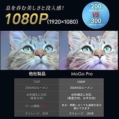 （新品同様）XGIMI Mogo Pro モバイルプロジェクター 小型 フルHD 1080p Android TV 9.0搭載 【bluetooth対応 /Harman Kardonピーカー / オートフォーカス / 台形補正 / ズーム機能 / 静音】の画像
