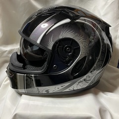 値下げ❗️【未使用】NINJA CREST オートバイ用ヘルメット インナーバイザー付き（スモーク）フェニックスシルバー 57-58cmの画像