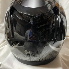 値下げ❗️【未使用】NINJA CREST オートバイ用ヘルメット インナーバイザー付き（スモーク）フェニックスシルバー 57-58cmの画像