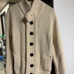ニットカーディガン M ベージュの画像