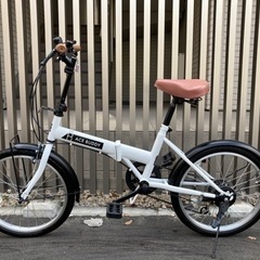 BACEBUDDY変速折りたたみ自転車(白系)