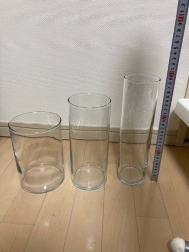 花瓶　ガラス製　3点セット
