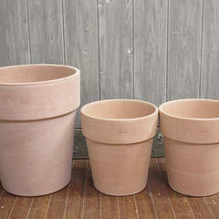 ss2952　未使用品　植木鉢　素焼き　3個セット　10/8号　...