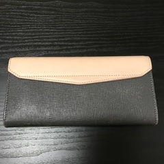 フェンディ レター型 長財布 バイカラー トゥージュール ピンク グレーの画像
