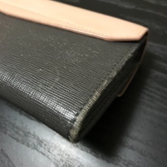 フェンディ レター型 長財布 バイカラー トゥージュール ピンク グレーの画像