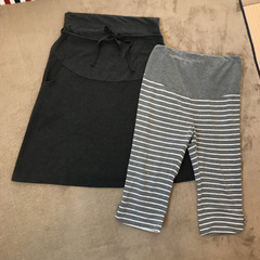 マタニティ 4点セット スカート クロップドパンツ チュニックワンピース ロングガウンワンピース M〜L の画像