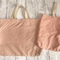 ダッフィー刺繍手さげ袋／シューズ入れ　２枚セットの画像